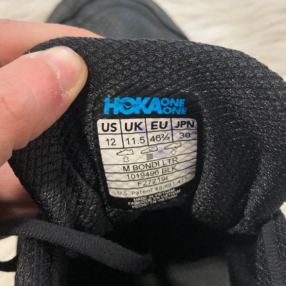 HOKA ONE ONE Black Bondi Leather Shoe SZ 12
